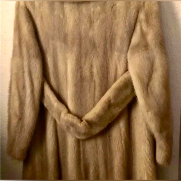 Women's VINTAGE Genuine Champagne Natural Ranch MINK Double Breast Coat S 4 6 - Picture 3 of 6
